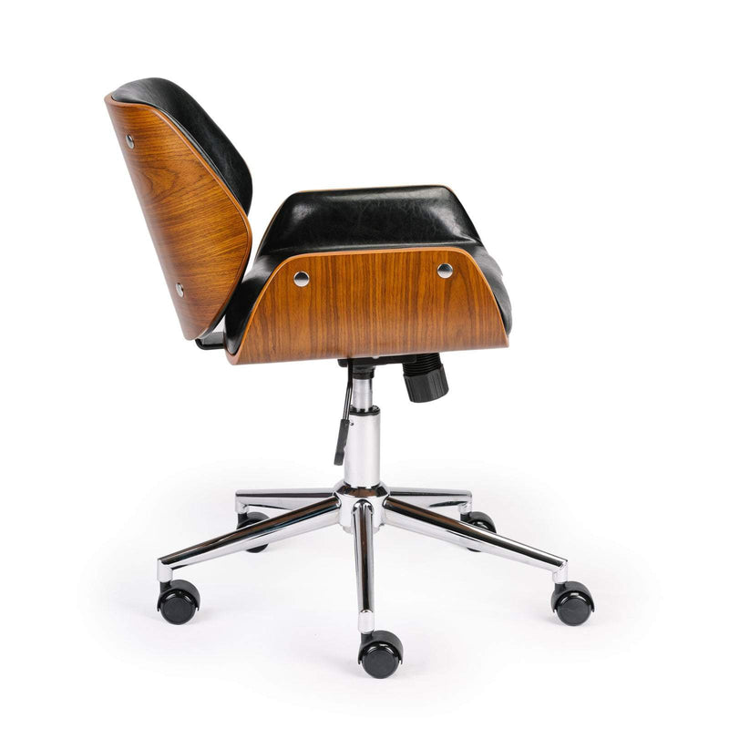 Wooden & PU Leather Office Chair Plaza Task Chair Payday Deals