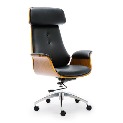 Wooden & PU Leather Office Chair Renaissance Executive Chair - Walnut Payday Deals