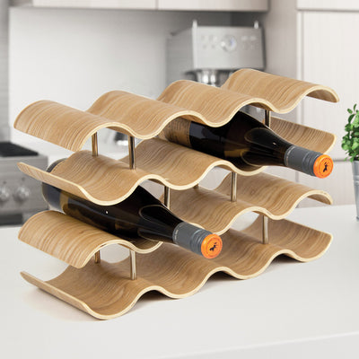 Wooden Wave Wine Rack/Creative Home Grape Wine Holder Shelf Cabinet/Bottle Rack Payday Deals
