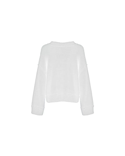 Wool Blend V-Neck Sweater with Ribbed Accents S Women Payday Deals