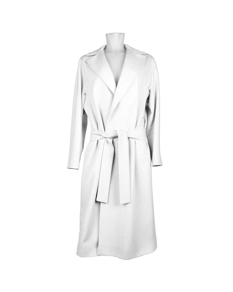 Wool Coat with Raglan Sleeves and Ribbon Belt Closure 40 IT Women Payday Deals
