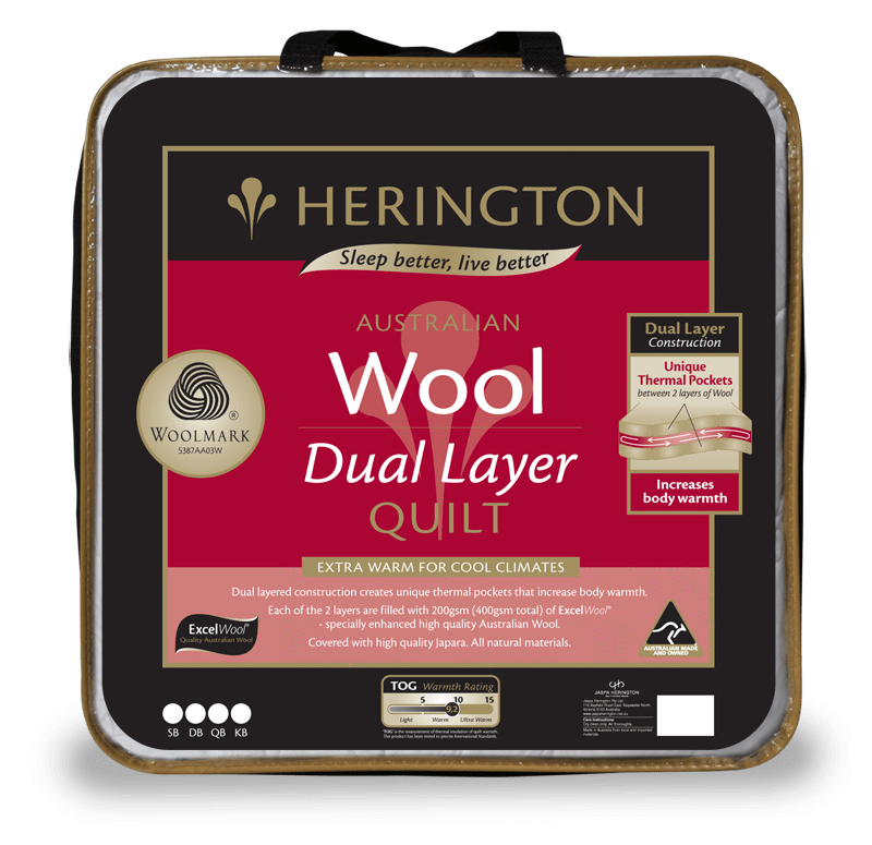Wool Dual Layer Queen Quilt by Herington