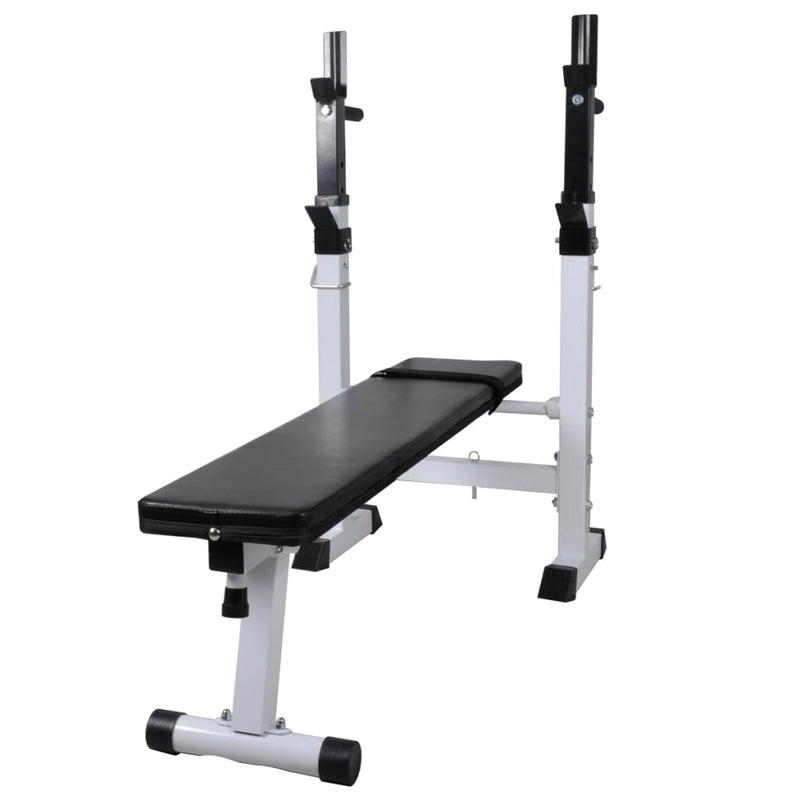 Workout Bench with Weight Rack Barbell and Dumbbell Set 60.5kg Payday Deals