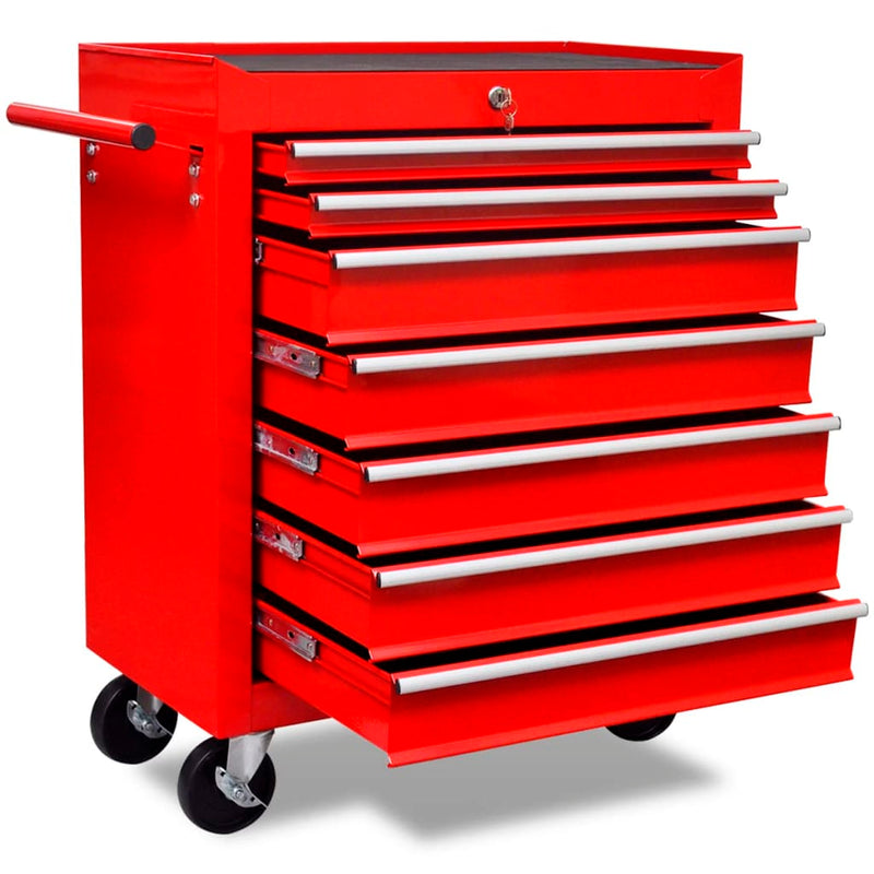 Workshop Tool Trolley 7 Drawers Red Payday Deals