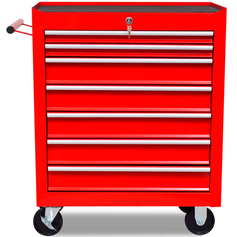 Workshop Tool Trolley 7 Drawers Red Payday Deals