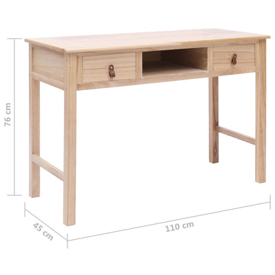 Writing Desk Natural 110x45x76 cm Wood Payday Deals