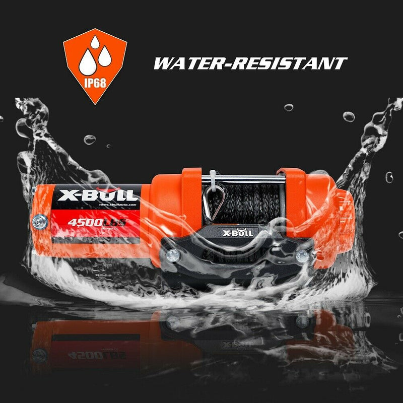 X-BULL Electric Winch 12v Synthetic Rope 4500LBS Wireless Remote ATV UTV 2041KG Payday Deals