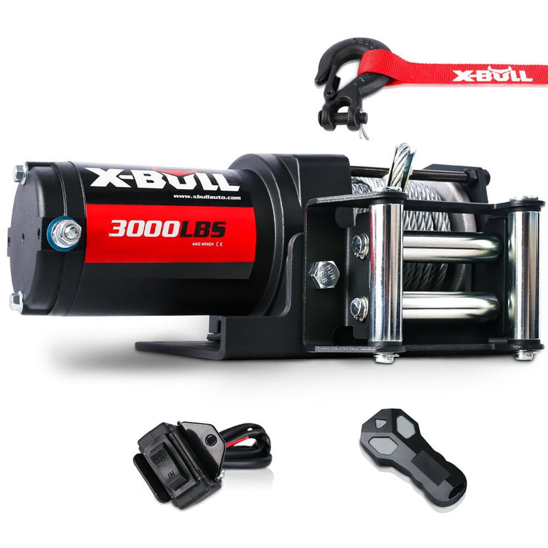 X-BULL Electric Winch 3000lbs/1360kg Wireless 12V Steel Cable ATV 4WD BOAT 4X4 Payday Deals