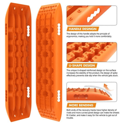 X-BULL KIT2 Recovery tracks 6pcs Board Traction Sand trucks strap mounting 4x4 Sand Snow Car ORANGE Payday Deals