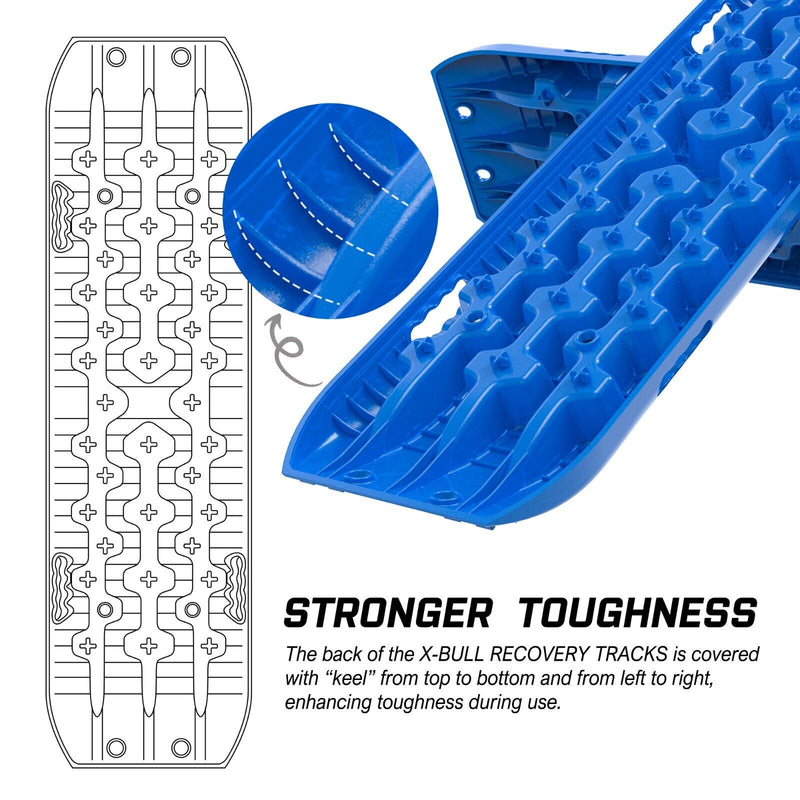 X-BULL Recovery tracks kit Boards 4WD strap mounting 4x4 Sand Snow Car qrange GEN3.0 6pcs blue Payday Deals