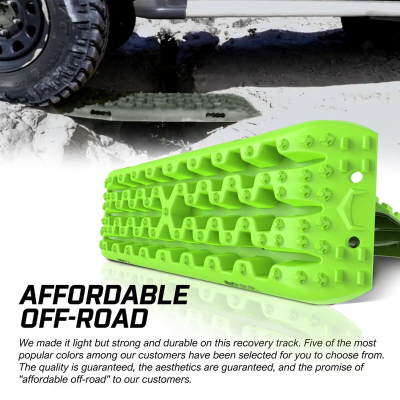 X-BULL Recovery tracks kit Boards Sand Mud Trucks 6pcs strap mounting 4x4 Sand Snow Car green GEN3.0 Payday Deals