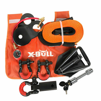 X-BULL Winch Recovery Kit 11PCS 4WD 4x4 Pack Off Road Snatch Strap Essential Payday Deals