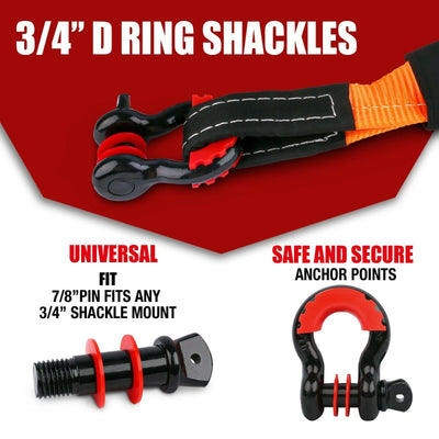 X-BULL Winch Recovery Kit Recovery tracks /Snatch Strap Off Road 4WD orange Payday Deals