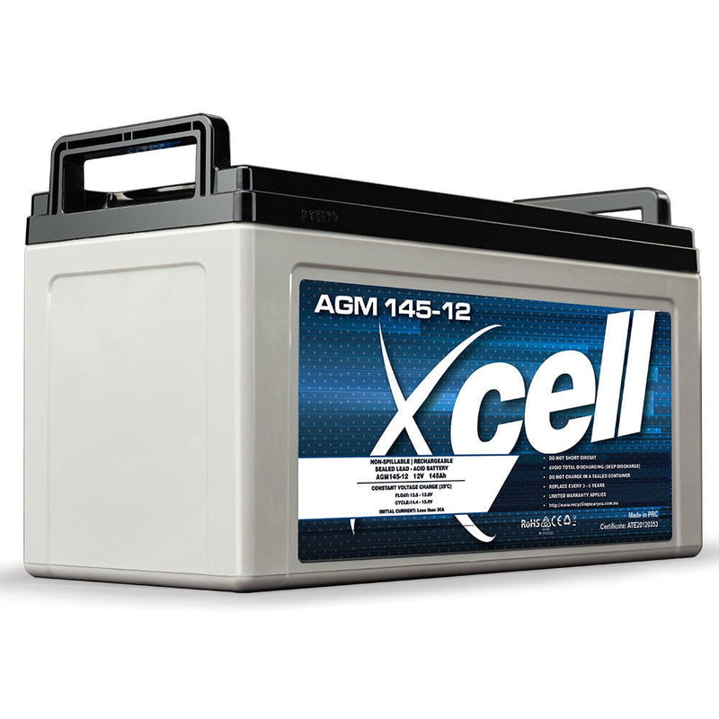 X-CELL AGM Battery 12V 145Ah Portable Sealed SLA Camping Solar Marine Payday Deals