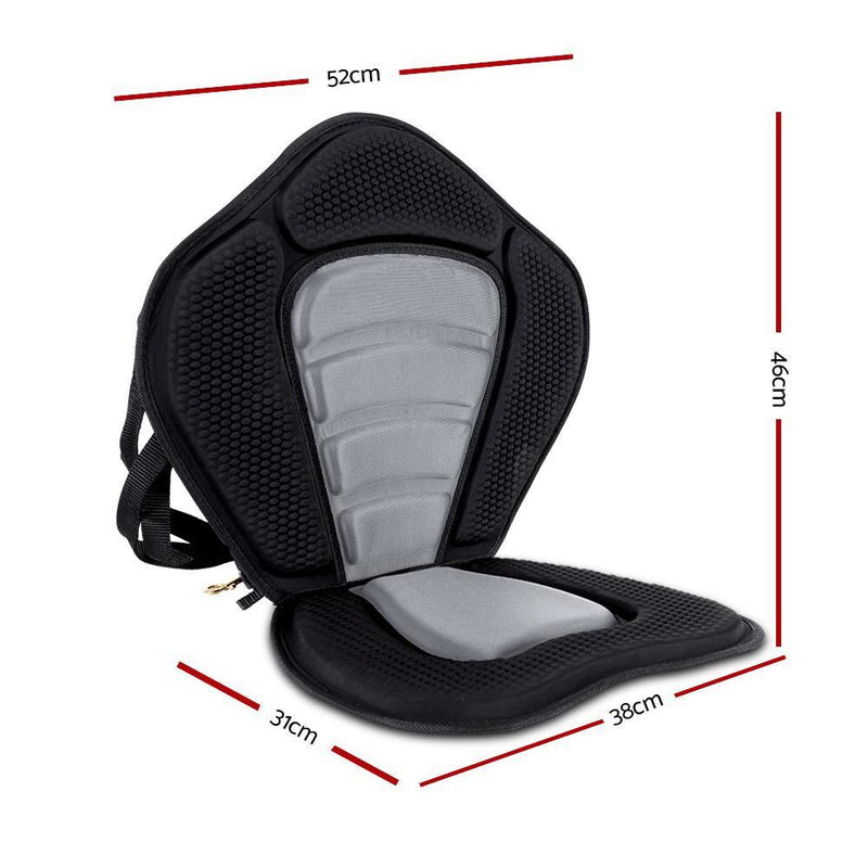X Premium Adjustable Padded Kayak Seat Detachable Back Bag Canoe Backrest