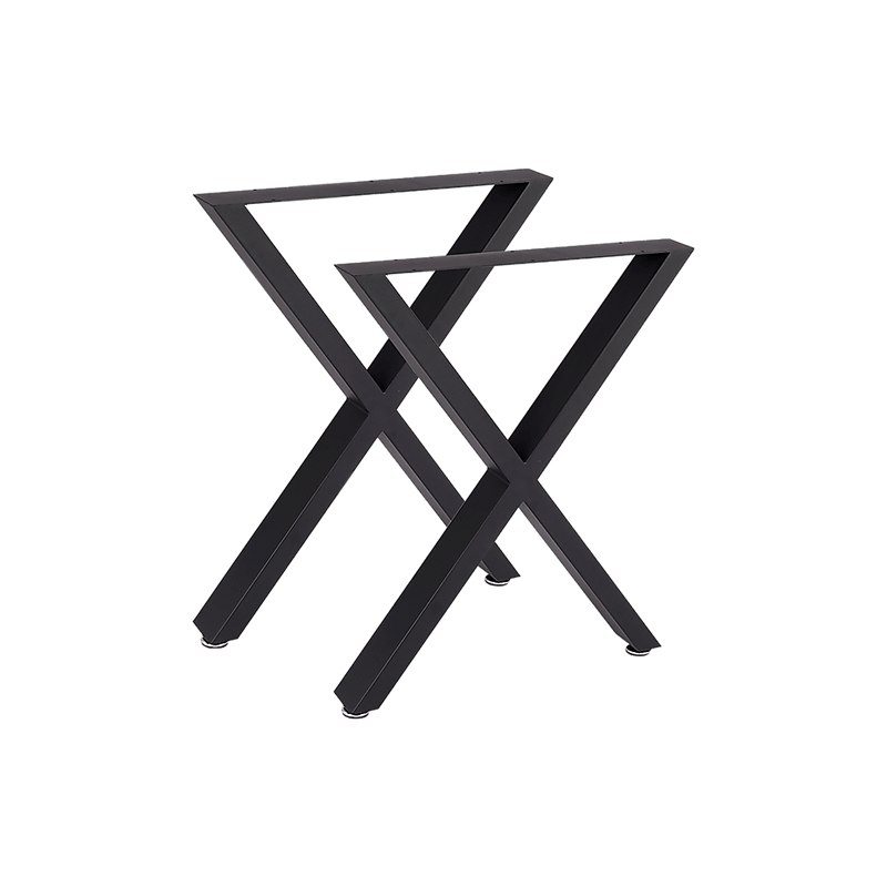 X-Shaped Table Bench Desk Legs Retro Industrial Design Fully Welded - Black Payday Deals