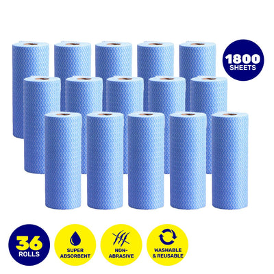 Xtra Kleen 1800PCE All Purpose Washcloth Rolls Reusable Non Abrasive 20 x 20cm Payday Deals
