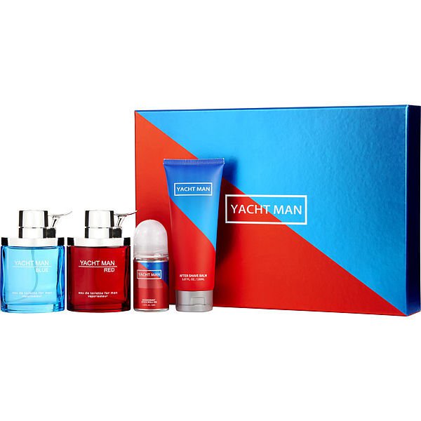 Yacht Man Red & Blue by Myrurgia 4 Piece Set For Men Payday Deals