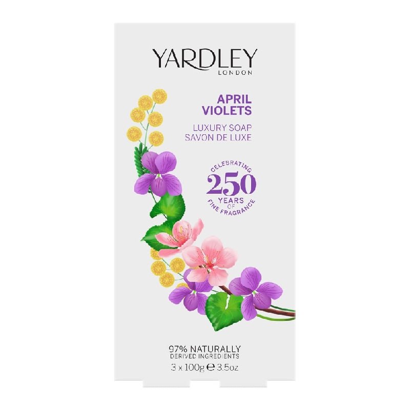 Yardley April Violets Luxury Soap 100g x 3 Payday Deals