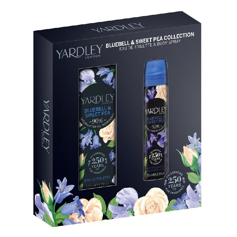 Yardley Bluebell & Sweet Pea Collection EDT & Body Spray Gift Pack Duo Set Payday Deals