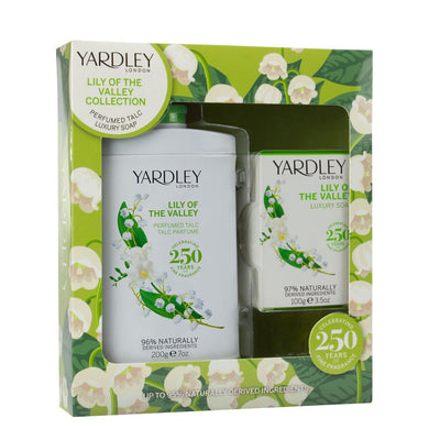 Yardley Lily of the Valley Gift Set 200gm Talcum Powder and 100gm Soap