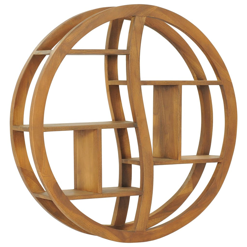 Yin Yang Wall Shelf 80x17.5x80 cm Solid Wood Teak Payday Deals