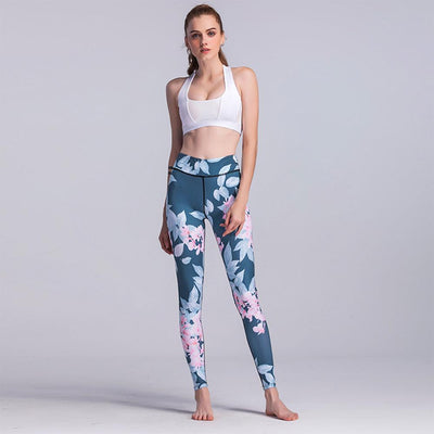 Yoga Leggings Sport Women Fitness Printing High Waist Running Pants M size