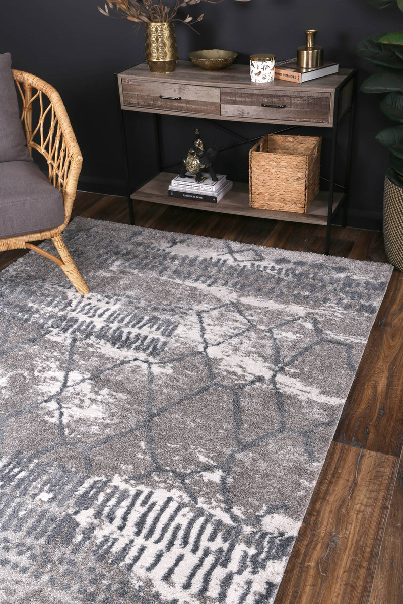 Yuzil Blue Abstract Rug 240x330cm Payday Deals