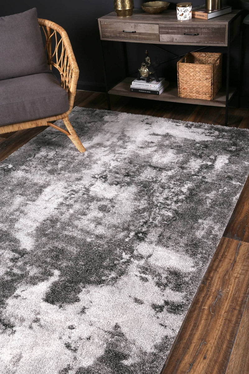 Yuzil White Grey Abstract Rug 160x230cm Payday Deals