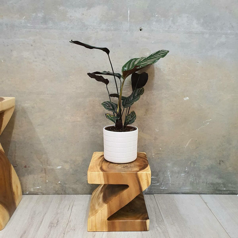 Z Shape 25cm Plant Stand/Stool/Side Table/Corner Table Raintree Wood Payday Deals