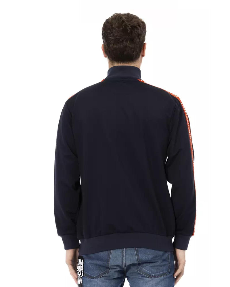 Zip-up Sweatshirt with Side Pockets and Printed Shield Logo L Men Payday Deals