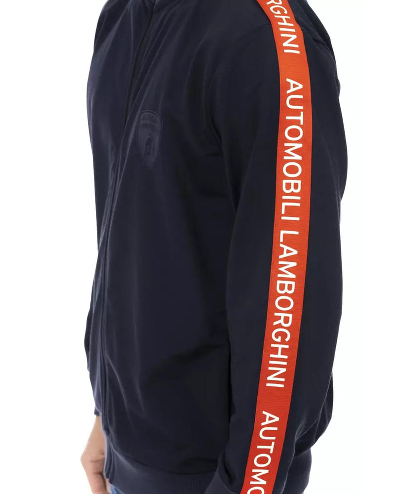 Zip-up Sweatshirt with Side Pockets and Printed Shield Logo L Men Payday Deals