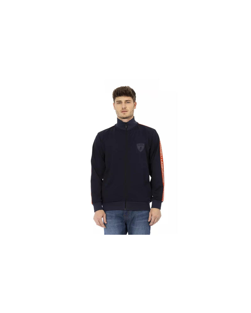 Zip-up Sweatshirt with Side Pockets and Printed Shield Logo M Men Payday Deals