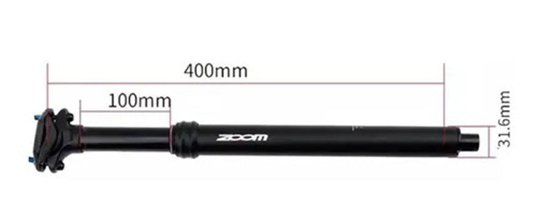 ZOOM  Mountain Bike Adjustable Height via Thumb Remote Lever - Pro Dropper Adjustable Seatpost Internal Cable 31.6 Diameter 100mm Travel Payday Deals