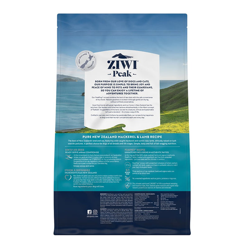 ZIWI Peak Air Dried Dog Food 4kg Mackerel & Lamb